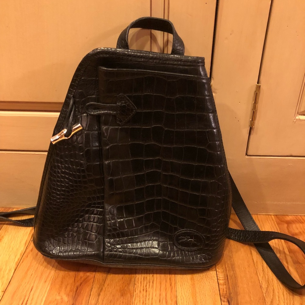Longchamp leather backpack
